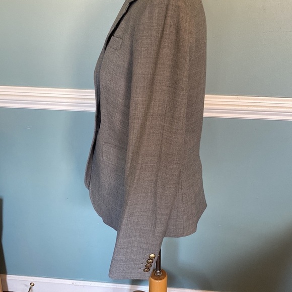 J. Crew "Schoolboy" Gray Wool Double Button Blazer, Size 4 Tall academia preppy - Picture 4 of 9